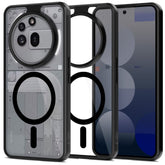 COPERTURA TECH-PROTECT MAGMAT MAGSAFE NOTHING PHONE 3A PRO NERO/TRASPARENTE