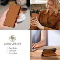 COPERTURA TECH-PROTECT WALLET IPHONE 16E SADDLE BROWN