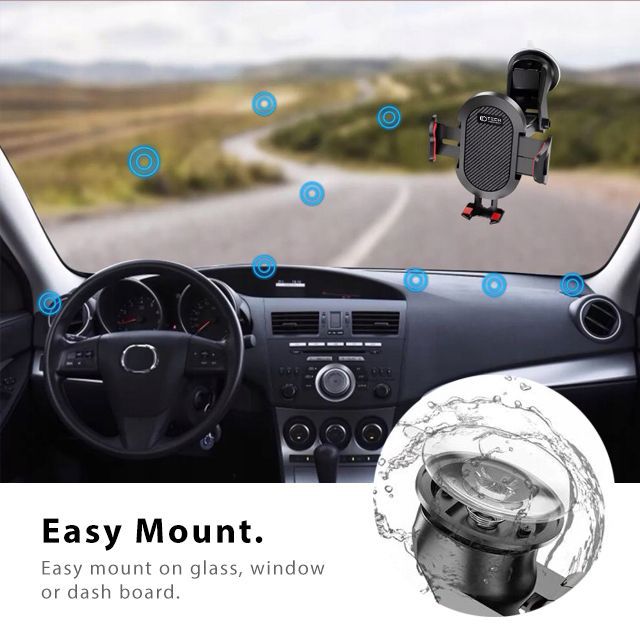 MONTAGGIO PER CELLULARE DA AUTO TECH-PROTECT MONTAGGIO UNIVERSALE NERO