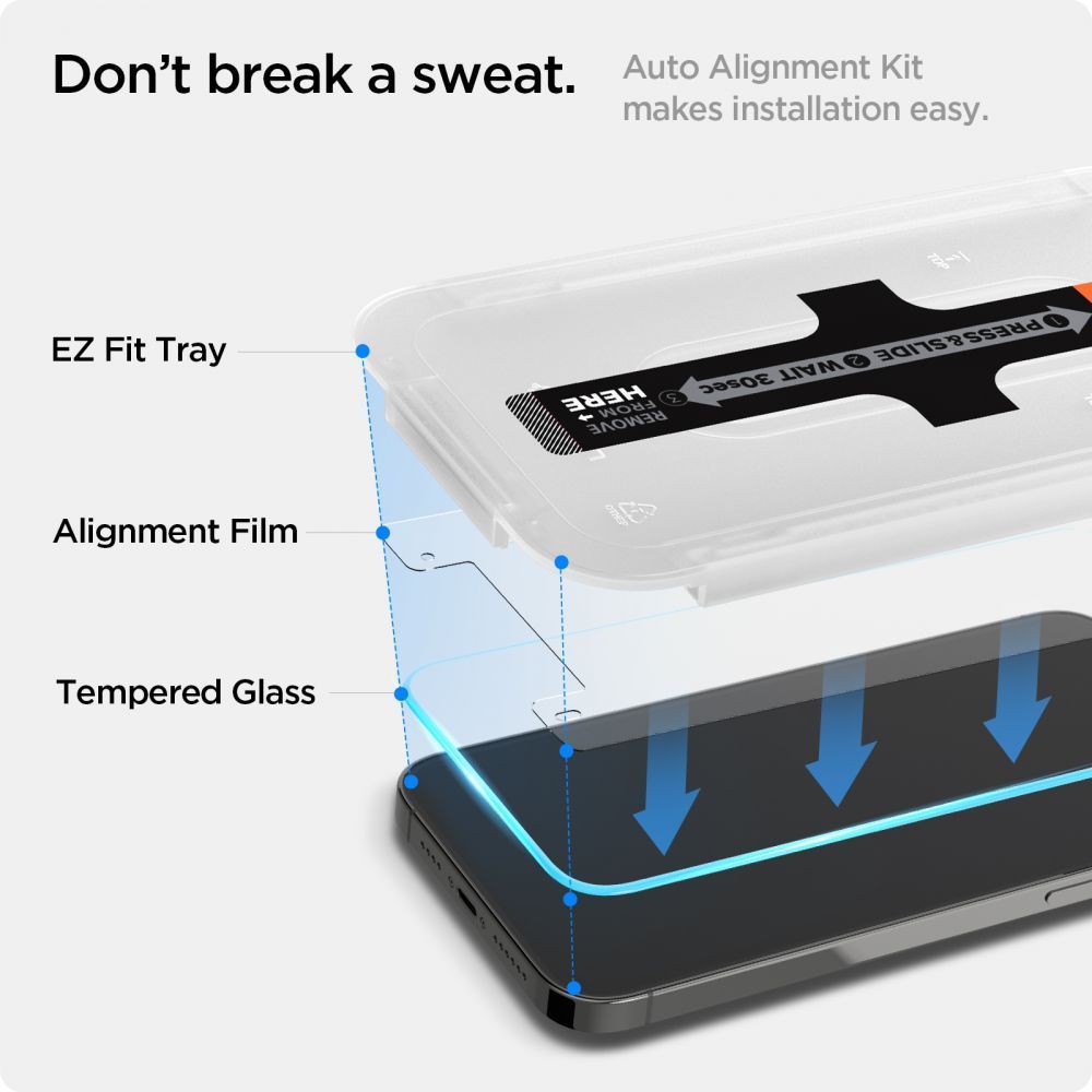 VETRO TEMPERATO SPIGEN GLAS.TR "EZ FIT" IPHONE 13 / 13 PRO / 14 / 16E