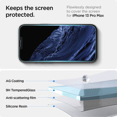 VETRO TEMPERATO SPIGEN GLAS.TR "EZ FIT" IPHONE 13 / 13 PRO / 14 / 16E