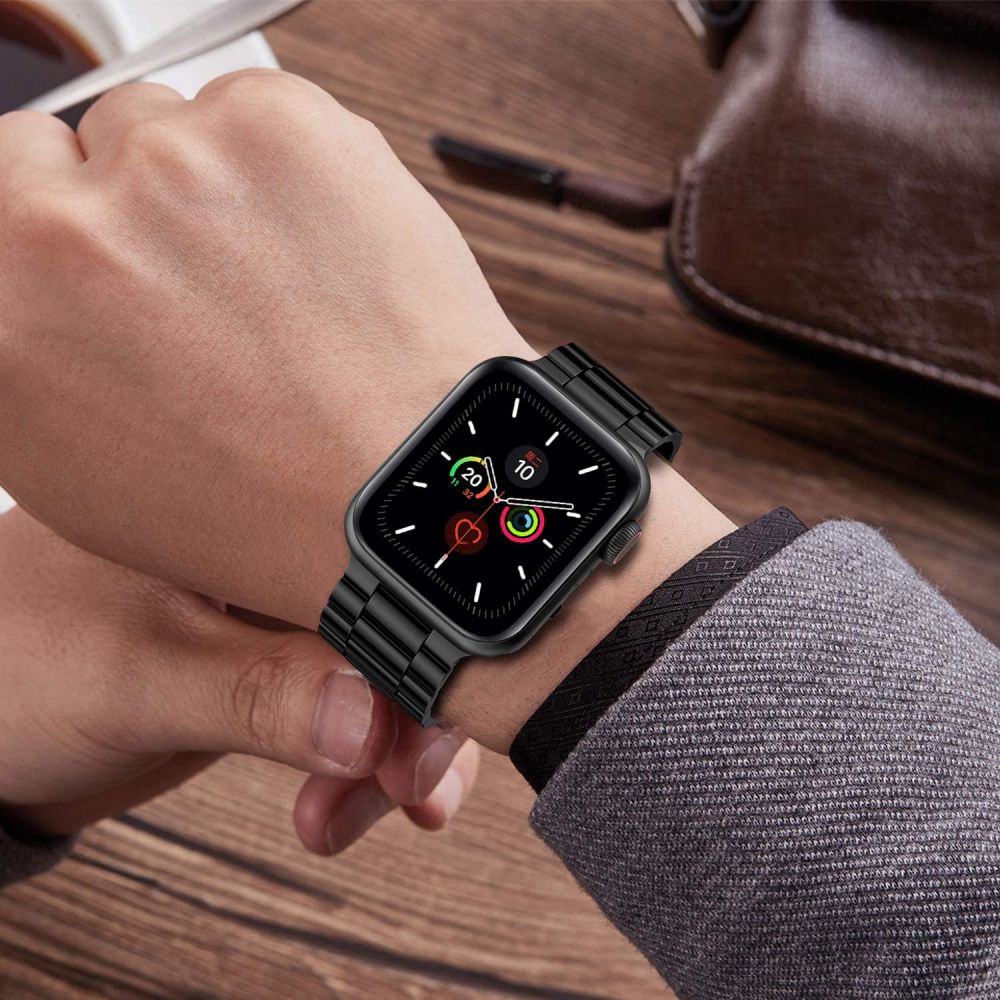 CINTURINO DOOP IN ACCIAIO INOSSIDABILE PER APPLE WATCH 6 / 7 / 8 / 9 / 10 / SE / ULTRA 1 / 2 (44 / 45 / 46 / 49 MM) NERO