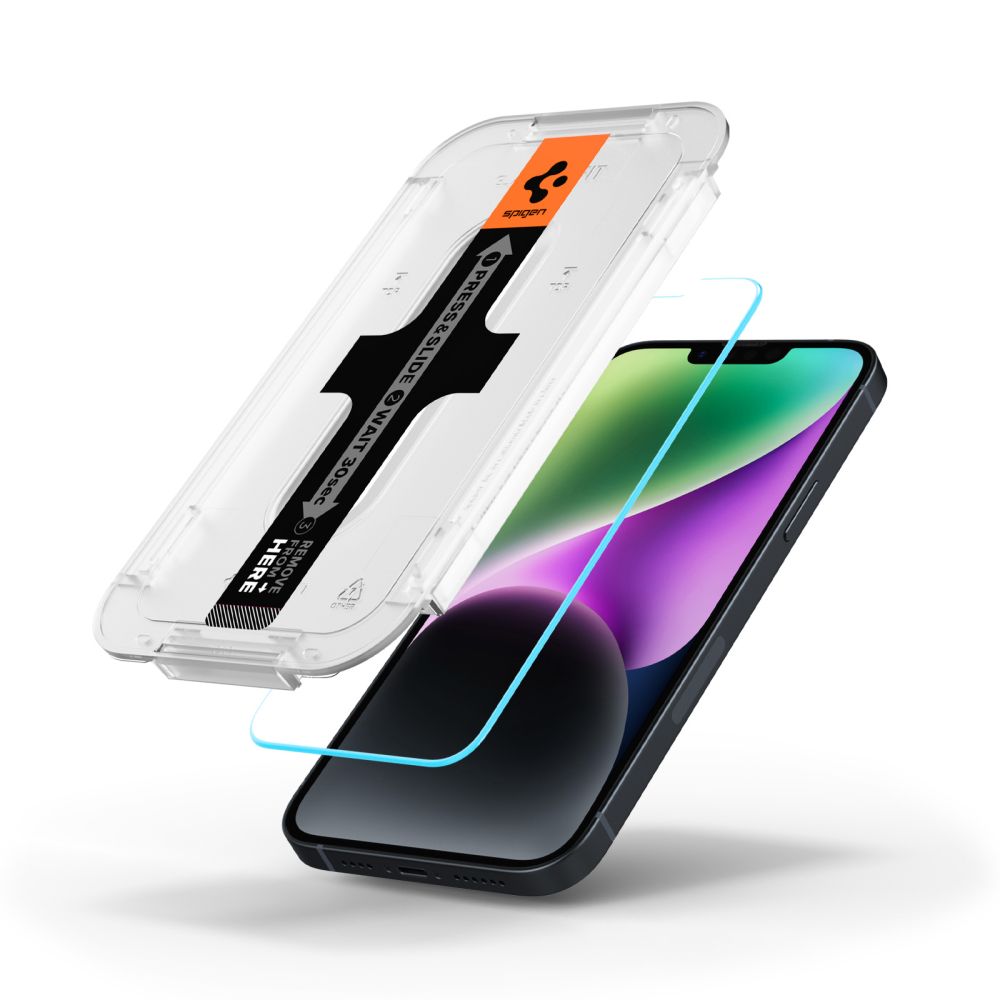 VETRO TEMPERATO SPIGEN GLAS.TR "EZ FIT" IPHONE 13 / 13 PRO / 14 / 16E