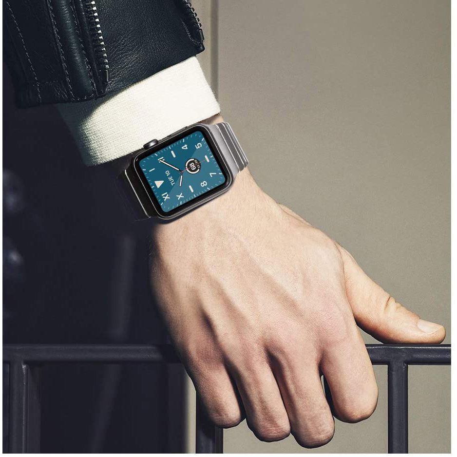 CINTURINO DOOP LINKBAND PER APPLE WATCH 4 / 5 / 6 / 7 / 8 / 9 / SE / ULTRA 1 / 2 (42 / 44 / 45 / 49 MM) ARGENTO