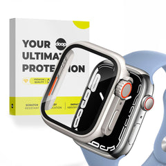 360° COVER PROTETTIVO PER APPLE WATCH 44 MM DOOP DEFENSE 360GUARD TITANIO/ARANCIONE
