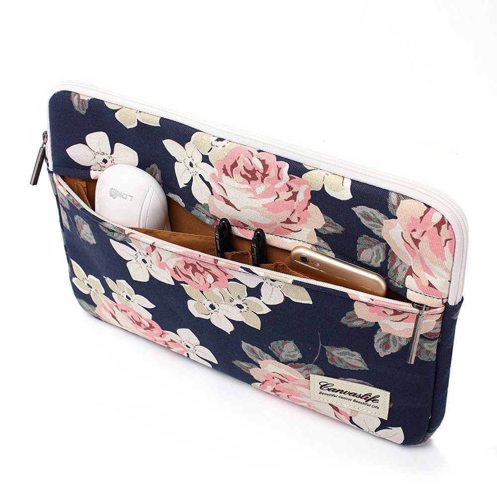 BORSA PER NOTEBOOK 13"-14" CANVASLIFE SLEEVE LAPTOP NAVY ROSE