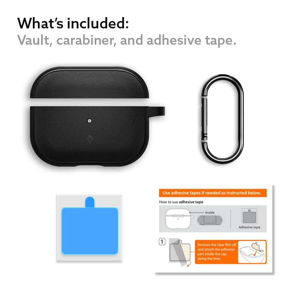 CUSTODIA CASEOLOGY VAULT APPLE AIRPODS PRO 1 / 2 NERO OPACO