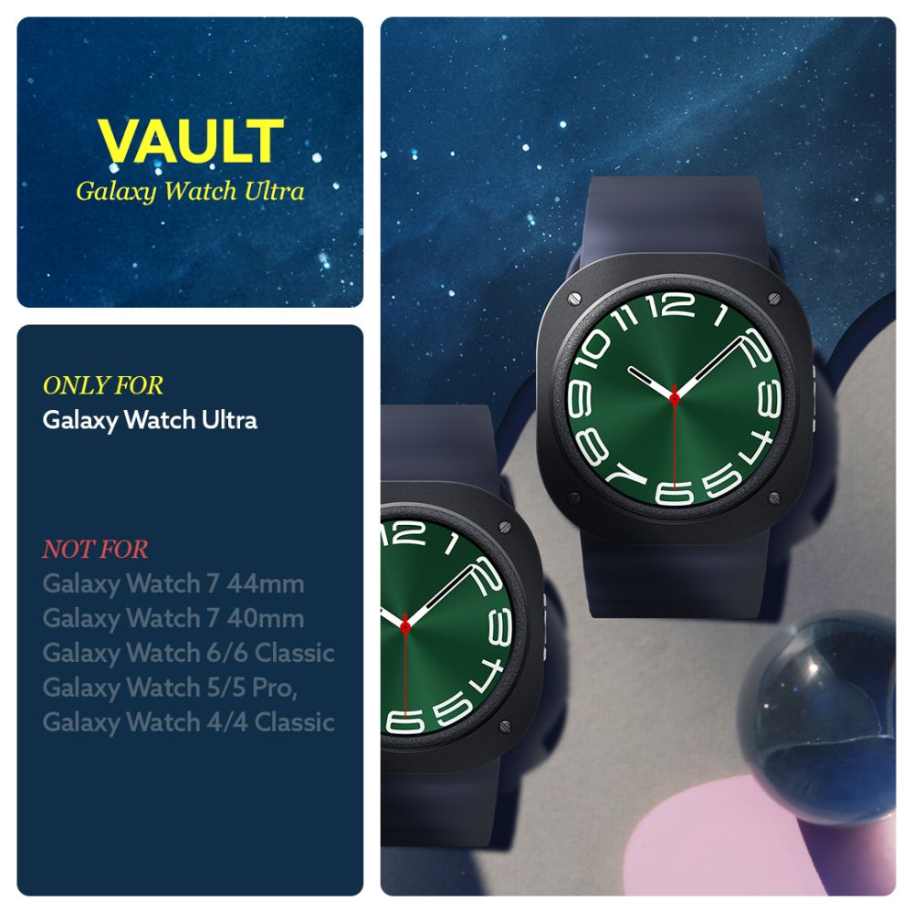 CUSTODIA PROTEGGI SAMSUNG GALAXY WATCH ULTRA (47 MM) CASEOLOGY VAULT NERO OPACO