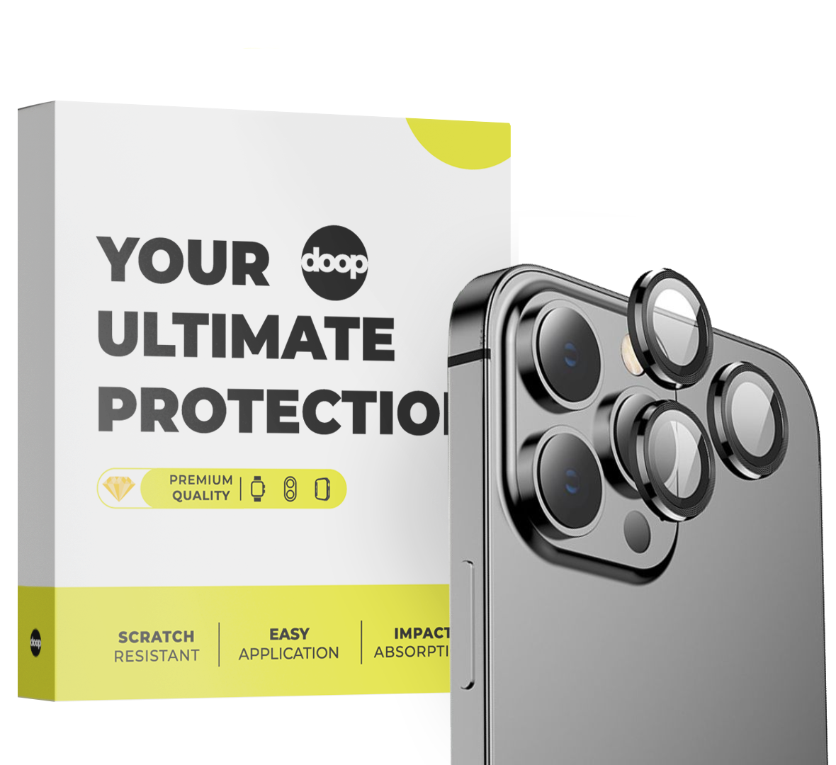 PROTEZIONE PER FOTOCAMERA DOOP CAMRING IPHONE 13 PRO / 13 PRO MAX NERA