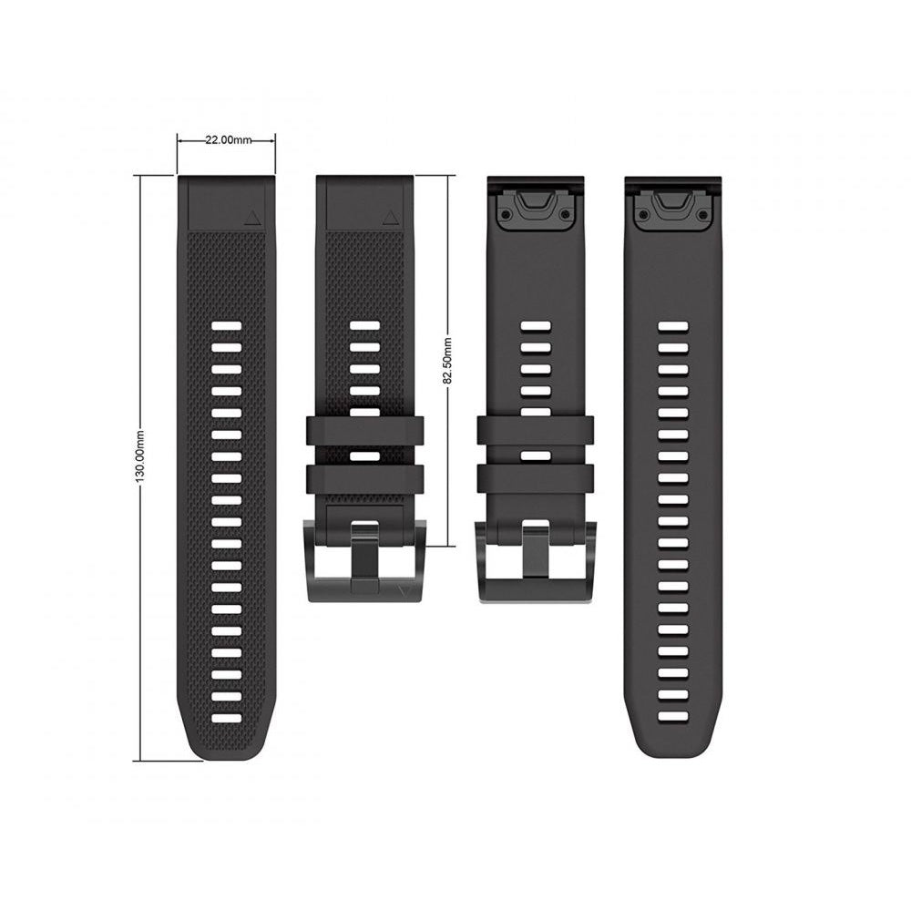 CINTURINO IN SILICONE PER GARMIN 26MM FENIX 3 / 5X / 3HR / 5X PLUS / 6X / 6X PRO / 7X DOOP DISCOVERER NERO