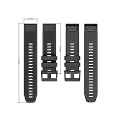CINTURINO IN SILICONE PER GARMIN 26MM FENIX 3 / 5X / 3HR / 5X PLUS / 6X / 6X PRO / 7X DOOP DISCOVERER NERO