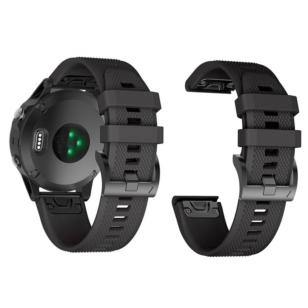 CINTURINO IN SILICONE PER GARMIN 26MM FENIX 3 / 5X / 3HR / 5X PLUS / 6X / 6X PRO / 7X DOOP DISCOVERER NERO