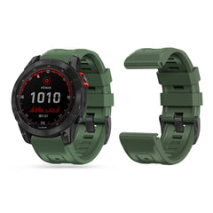 CINTURINO IN SILICONE PER GARMIN 26MM FENIX 3 / 5X / 3HR / 5X PLUS / 6X / 6X PRO / 7X DOOP EXPLORER VERDE MILITARE