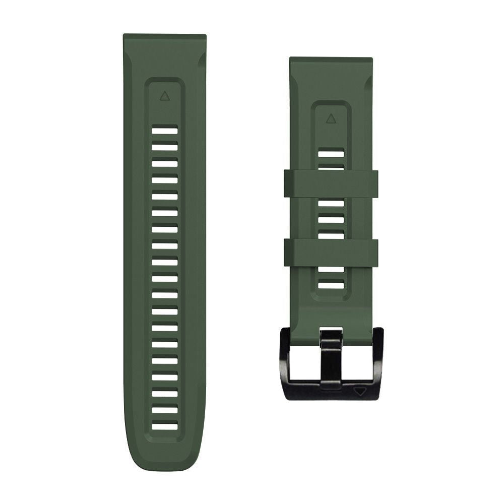 CINTURINO IN SILICONE PER GARMIN 26MM FENIX 3 / 5X / 3HR / 5X PLUS / 6X / 6X PRO / 7X DOOP EXPLORER VERDE MILITARE