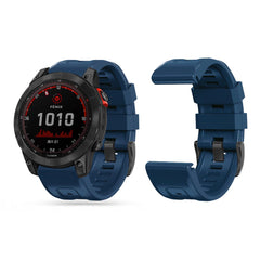 CINTURINO IN SILICONE PER GARMIN 26MM FENIX 3 / 5X / 3HR / 5X PLUS / 6X / 6X PRO / 7X DOOP EXPLORER BLU NAVY