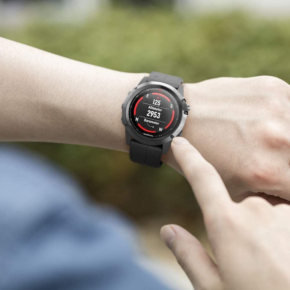 CINTURINO IN SILICONE PER GARMIN 26MM FENIX 3 / 5X / 3HR / 5X PLUS / 6X / 6X PRO / 7X DOOP EXPLORER NERO