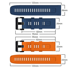 CINTURINO IN SILICONE PER GARMIN 26MM FENIX 3 / 5X / 3HR / 5X PLUS / 6X / 6X PRO / 7X DOOP EXPLORER BLU NAVY