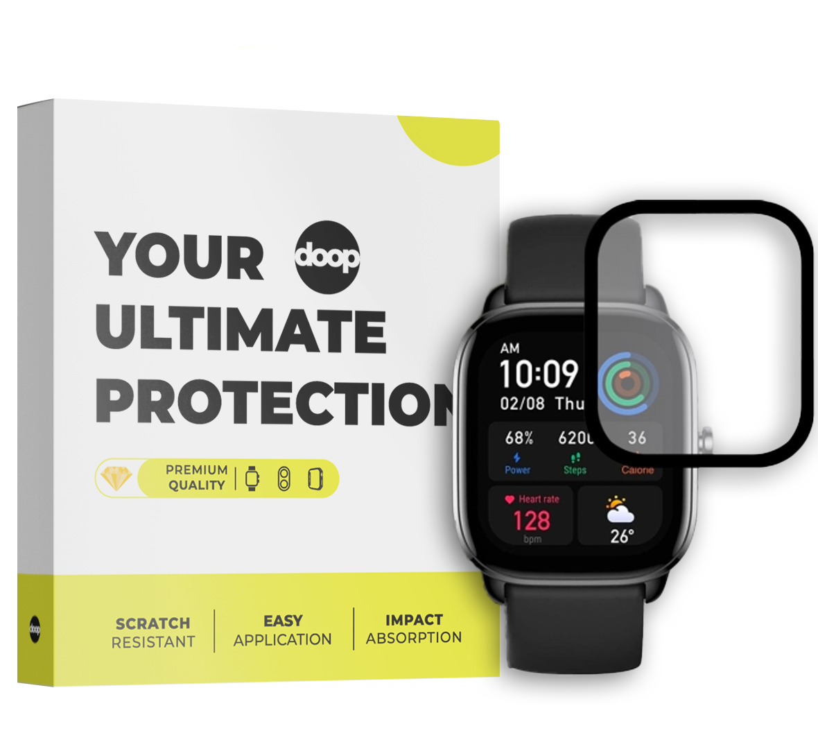 VETRO TEMPERATO DOOP HYBRID GLASS AMAZFIT GTS 4 MINI NERO