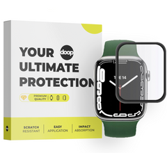 VETRO TEMPERATO PER APPLE WATCH 45 MM DOOP HYBRID NERO