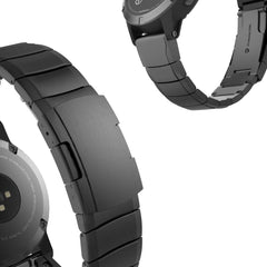 BRACCIALE IN METALLO PER GARMIN 26MM FENIX 3 / 5X / 3HR / 5X PLUS / 6X / 6X / 7 X PRO DOOP STEELBAND NERO
