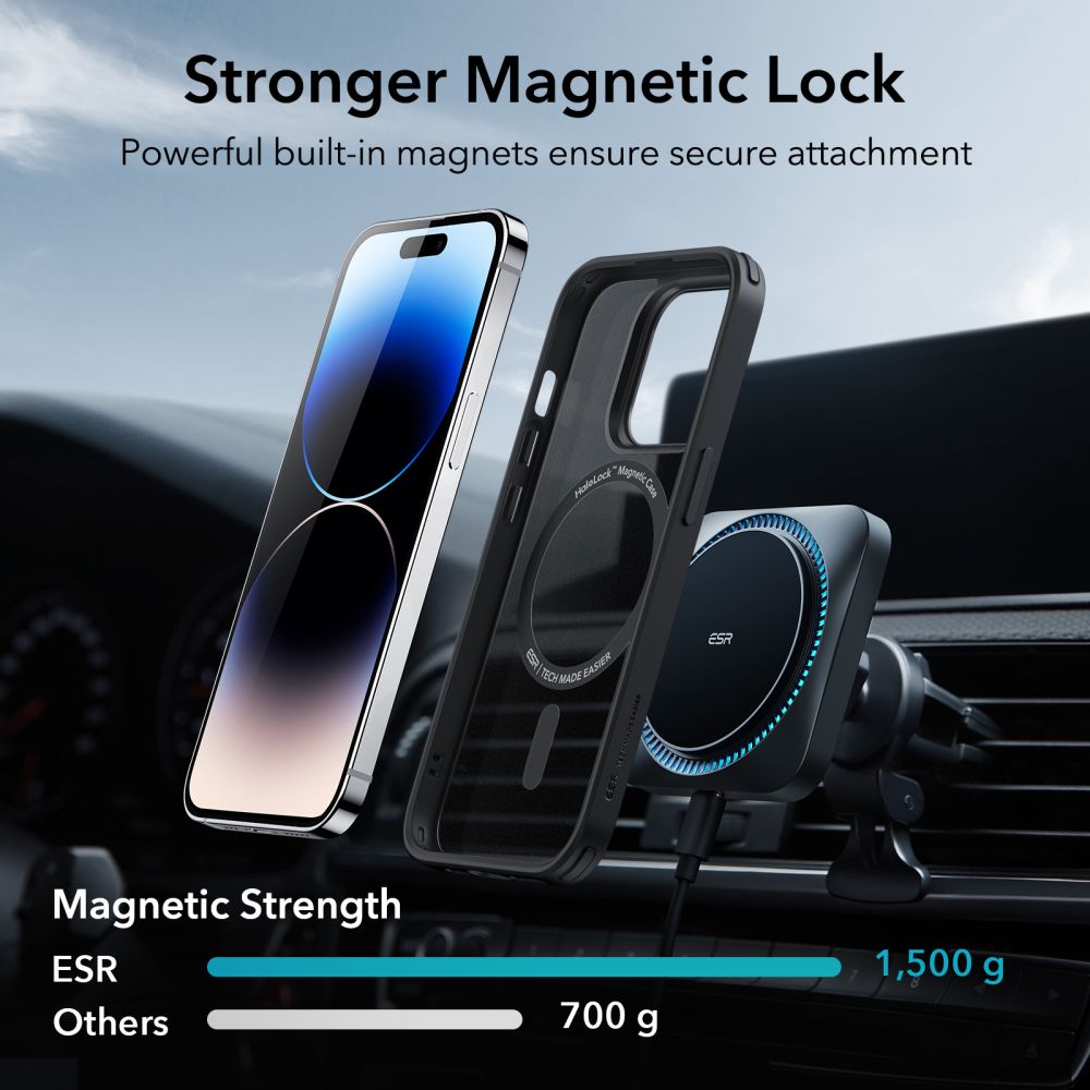 COPERTURA ESR CH HALOLOCK MAGSAFE IPHONE 14 PRO MAX NERO FROSTED