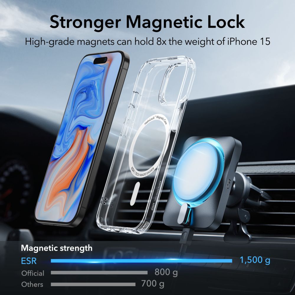 COPERTURA ESR CH HALOLOCK MAGSAFE IPHONE 15 TRASPARENTE