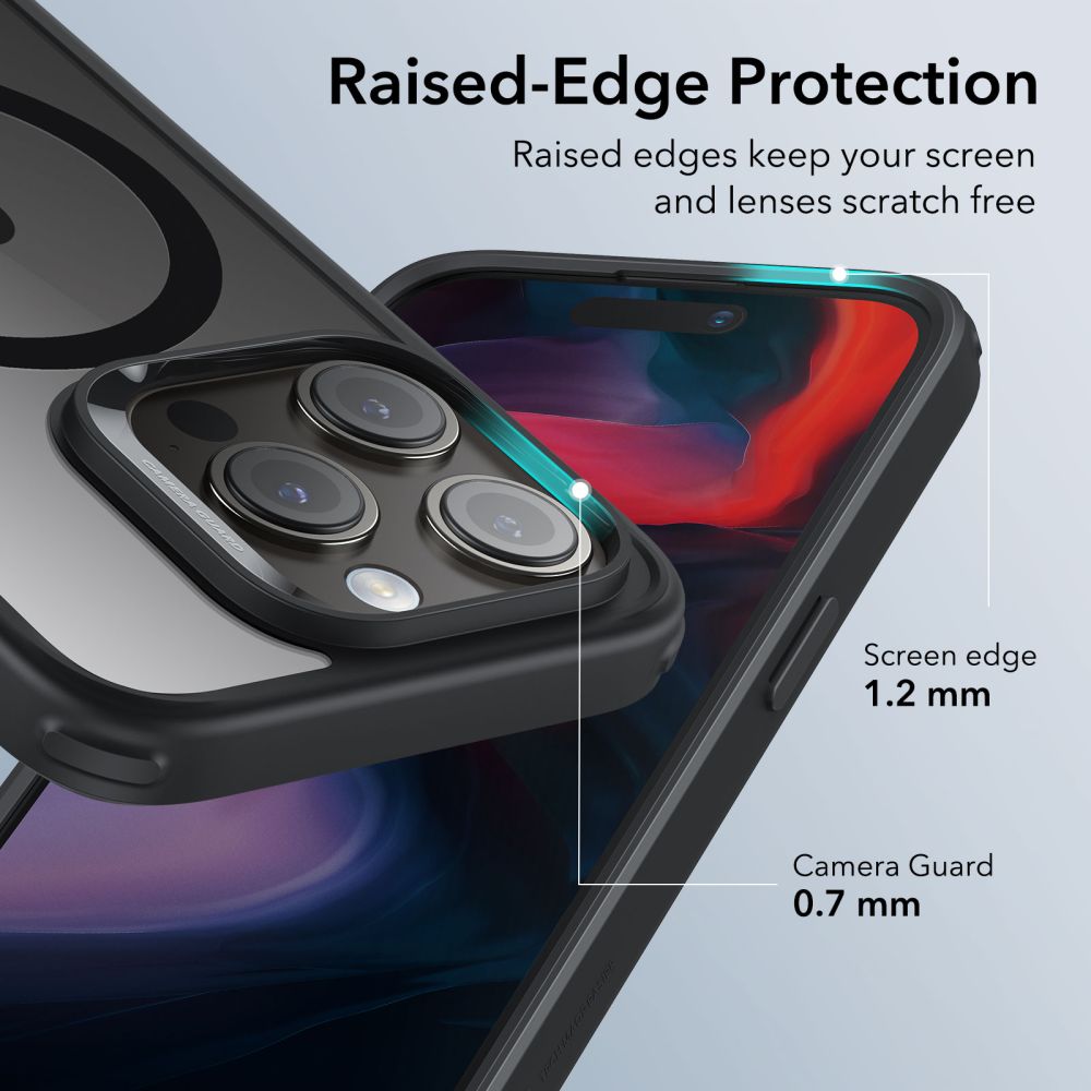 COPERTURA ESR CH HALOLOCK MAGSAFE IPHONE 15 PRO MAX TRASPARENTE/NERA