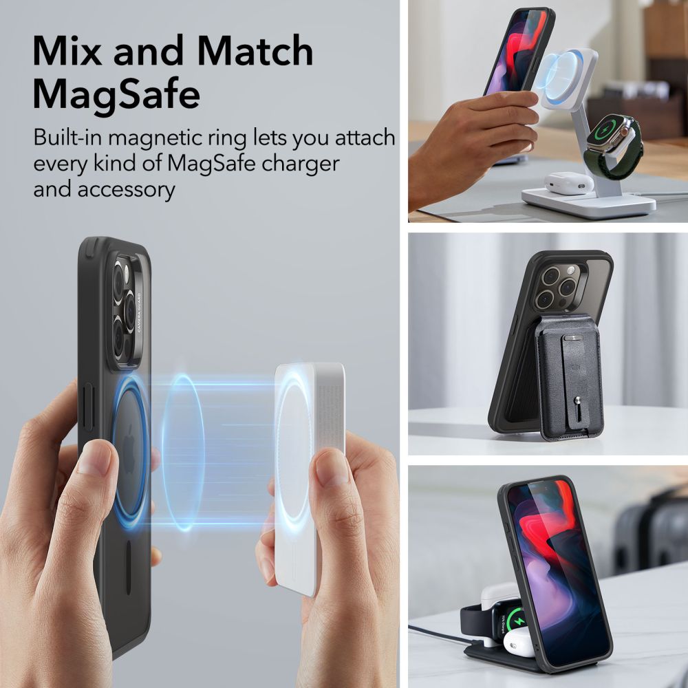COPERTURA ESR CH HALOLOCK MAGSAFE IPHONE 15 PRO MAX NERO FROSTED