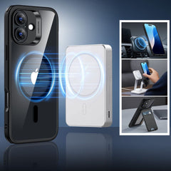CUSTODIA ESR CLASSIC HYBRID HALOLOCK MAGSAFE & VETRO TEMPERATO IPHONE 16 TRASPARENTE/NERA