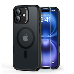 CUSTODIA ESR CLASSIC HYBRID HALOLOCK MAGSAFE & VETRO TEMPERATO IPHONE 16 NERO FROSTED