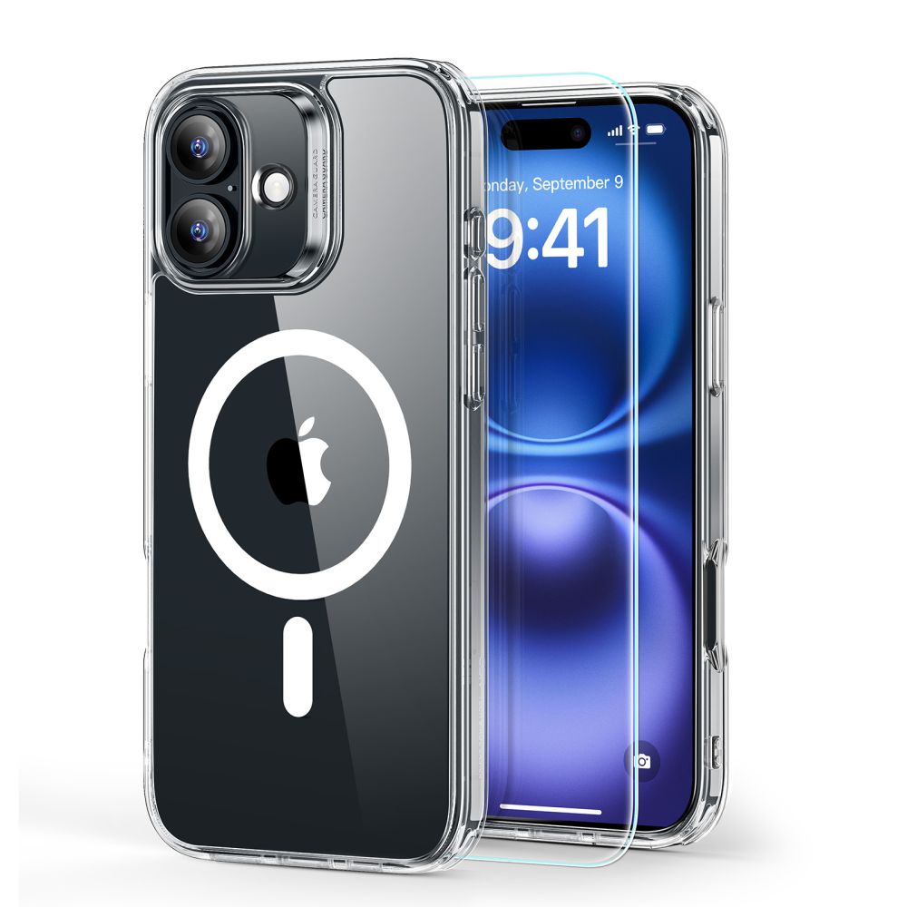 ESR CLASSIC HYBRID HALOLOCK MAGSAFE E VETRO TEMPERATO IPHONE 16 PLUS TRASPARENTE