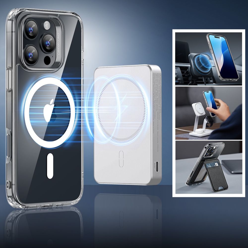 ESR CLASSIC HYBRID HALOLOCK MAGSAFE E VETRO TEMPERATO IPHONE 16 PRO MAX TRASPARENTE