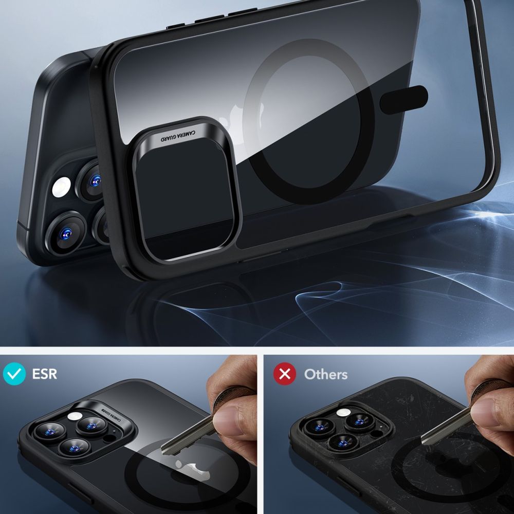 ESR CLASSIC HYBRID HALOLOCK MAGSAFE & VETRO TEMPERATO IPHONE 16 PRO MAX TRASPARENTE/NERA
