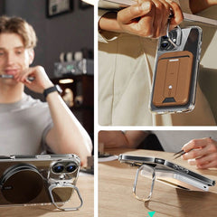 COPERTURA ESR CLASSIC HYBRID KICKSTAND HALOLOCK MAGSAFE & VETRO TEMPERATO IPHONE 16 TRASPARENTE