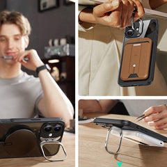 COPERTURA ESR CLASSIC HYBRID KICKSTAND HALOLOCK MAGSAFE & VETRO TEMPERATO IPHONE 16 TRASPARENTE/NERA
