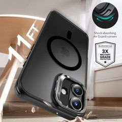 COPERTURA ESR CLASSIC HYBRID KICKSTAND HALOLOCK MAGSAFE & VETRO TEMPERATO IPHONE 16 NERO FROSTED