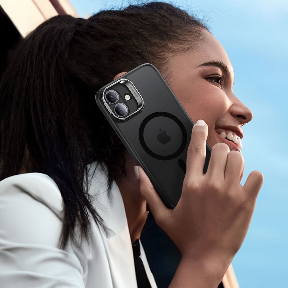 COPERTURA ESR CLASSIC HYBRID KICKSTAND HALOLOCK MAGSAFE & VETRO TEMPERATO IPHONE 16 NERO FROSTED
