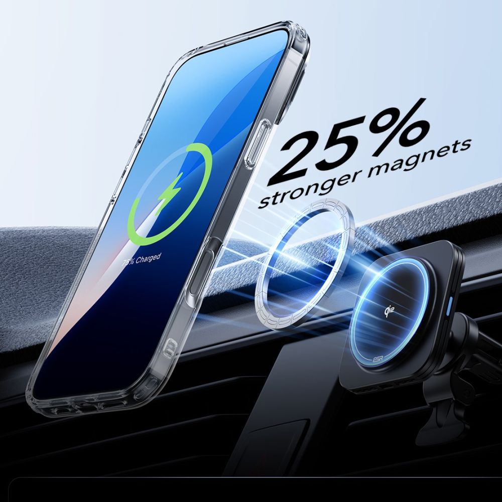 ESR CLASSIC HYBRID SUPPORTO HALOLOCK MAGSAFE E VETRO TEMPERATO IPHONE 16 PRO TRASPARENTE