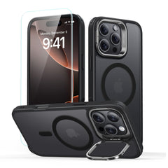 ESR CLASSIC HYBRID SUPPORTO HALOLOCK MAGSAFE E VETRO TEMPERATO IPHONE 16 PRO NERO FROSTED
