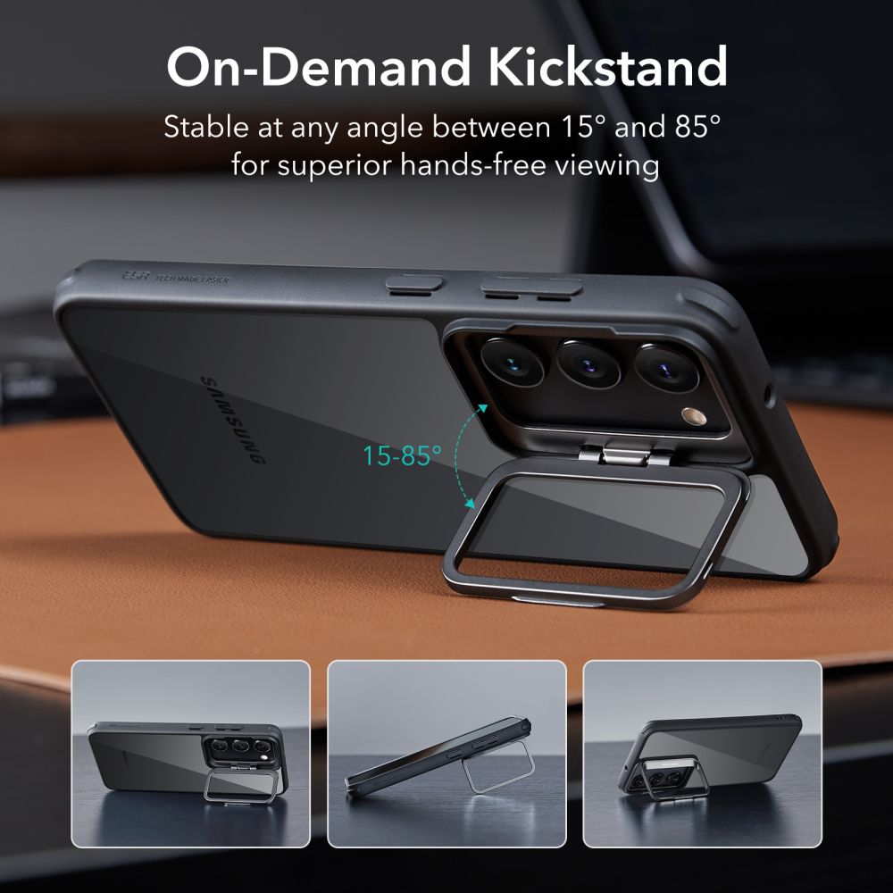 COPERTURA ESR CLASSIC KICKSTAND GALAXY S23+ PLUS TRASPARENTE/NERA