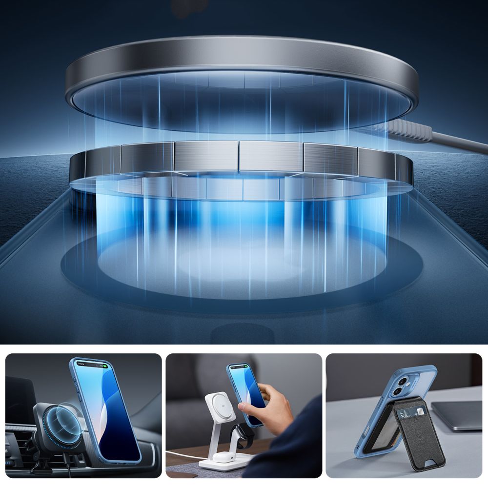 COPERTURA ESR CLASSIC PRO SET HALOLOCK MAGSAFE IPHONE 16 BLU FROSTED