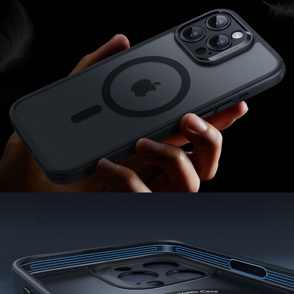 COPERTURA ESR CLASSIC PRO SET HALOLOCK MAGSAFE IPHONE 16 PRO NERO FROSTED