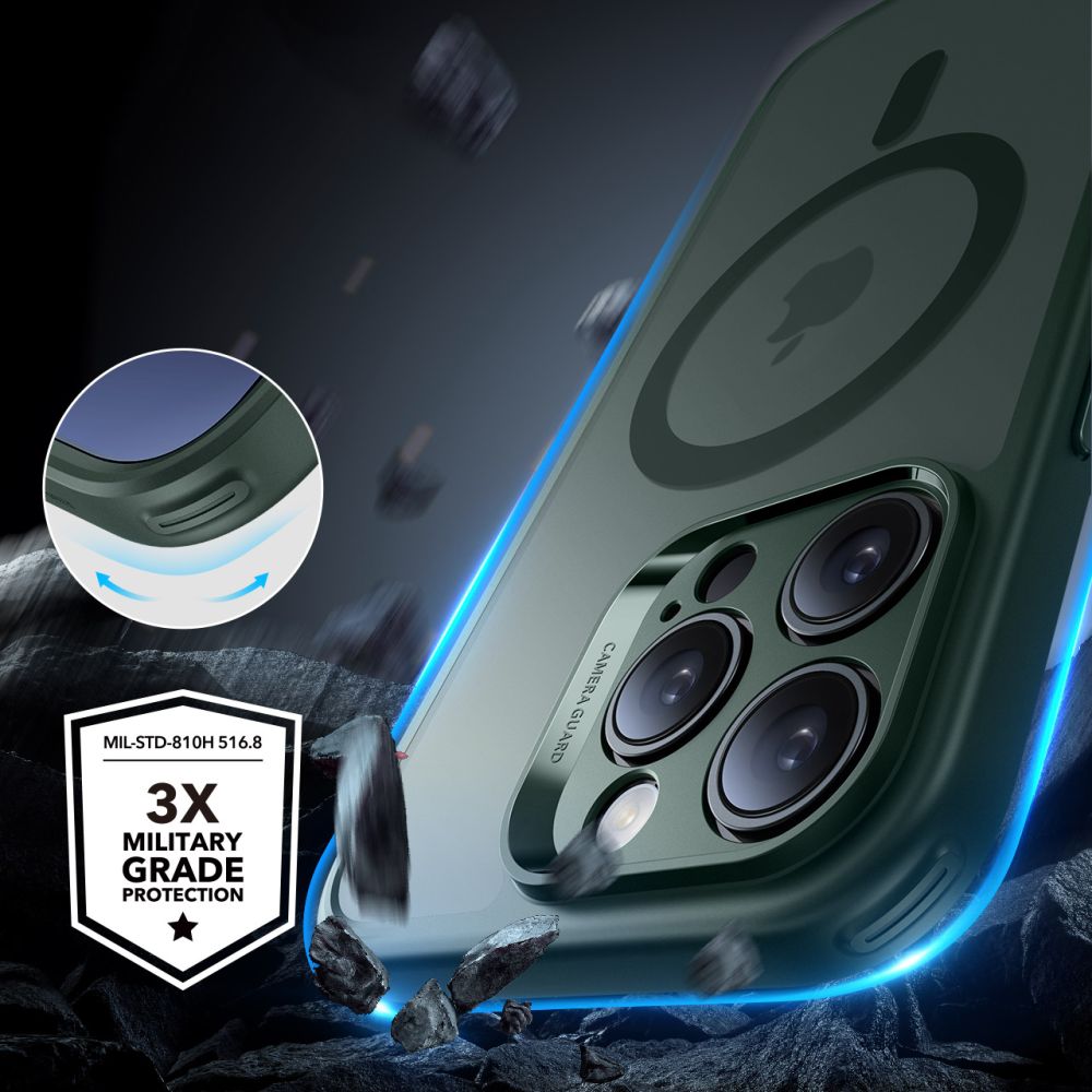 COPERTURA ESR CLASSIC PRO SET HALOLOCK MAGSAFE IPHONE 16 PRO FROSTED GREEN