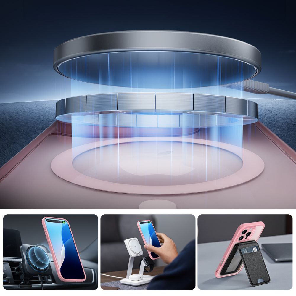 COPERTURA ESR CLASSIC PRO SET HALOLOCK MAGSAFE IPHONE 16 PRO MAX FROSTED PINK