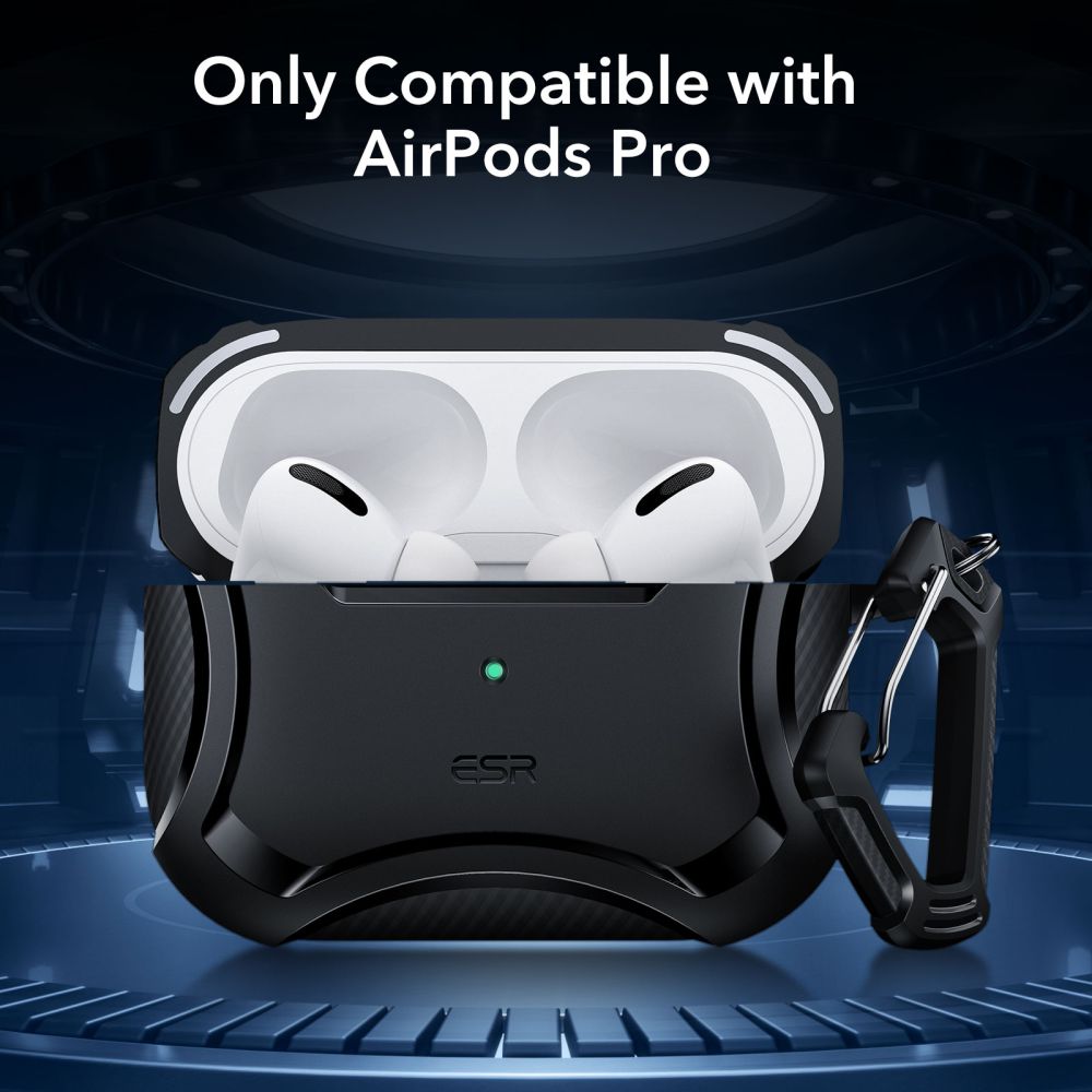CUSTODIA ESR CYBER ARMOR HALOLOCK MAGSAFE APPLE AIRPODS PRO 1 / 2 NERA