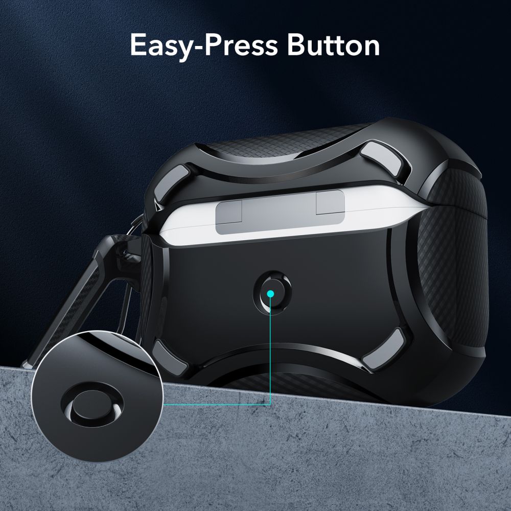 CUSTODIA ESR CYBER ARMOR HALOLOCK MAGSAFE APPLE AIRPODS PRO 1 / 2 NERA