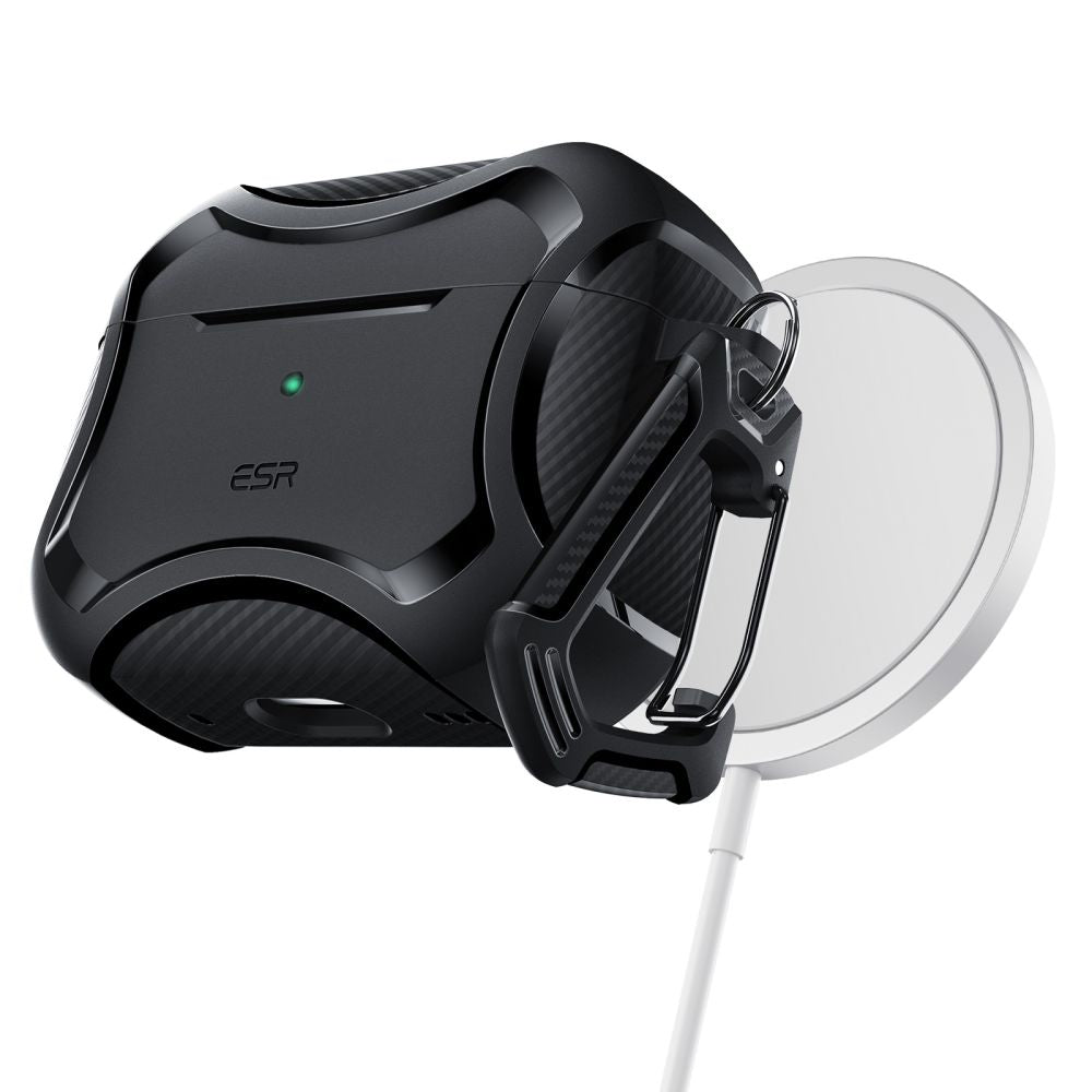 CUSTODIA ESR CYBER ARMOR HALOLOCK MAGSAFE APPLE AIRPODS PRO 1 / 2 NERA