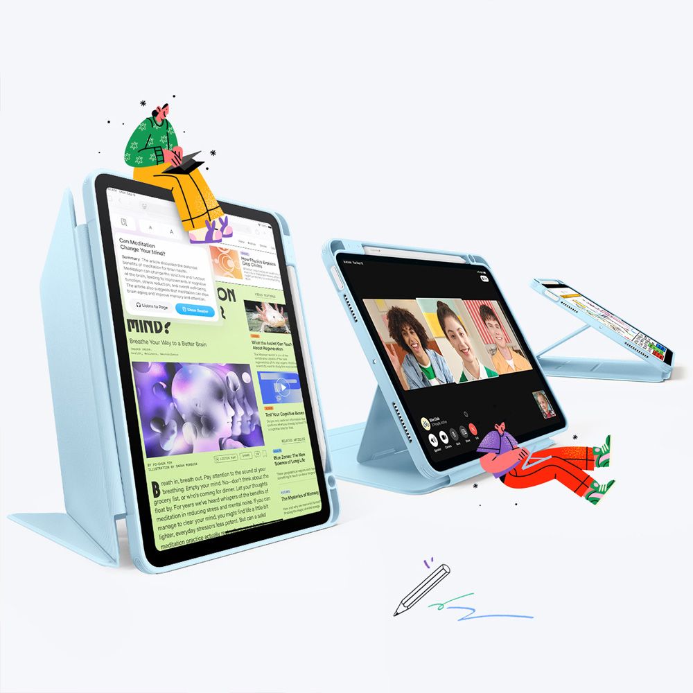 COPERTURA ESR FLIP IBRIDA IPAD AIR 10.9” 4 / 5 / 2020-2022 / 11” 6 / 7 / 2024-2025 BLU CIELO