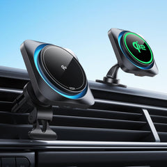 Supporto per telefono da auto con ricarica wireless ESR HALOLOCK CRYOBOOST MAGNETIC MAGSAFE MONTAGGIO PER CRUSCOTTO E VENTILAZIONE CARICATORE WIRELESS QI2 15W ONICE FROSTED