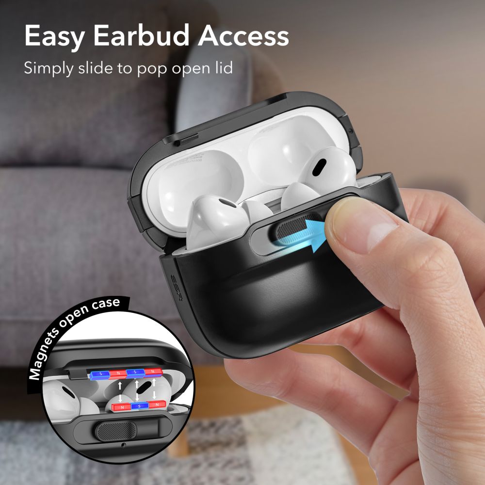 CUSTODIA ESR PULSE HALOLOCK MAGSAFE APPLE AIRPODS PRO 1 / 2 NERA